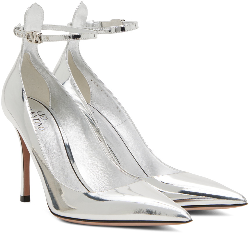 Valentino Garavani Silver Tan-Go 100 Heels