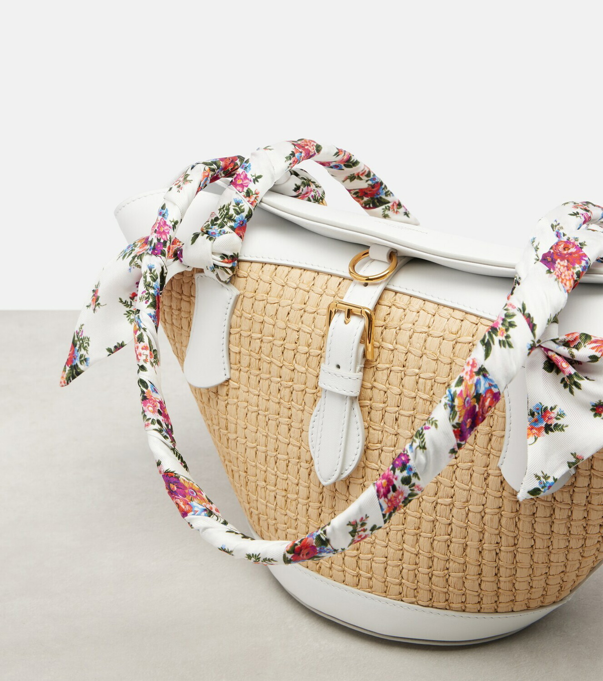 Dolce&Gabbana Capri Medium leather-trimmed raffia tote bag
