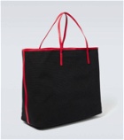 Marni Leather-trimmed cotton canvas tote bag
