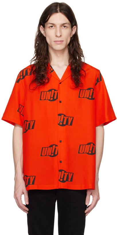 Photo: Ksubi Orange 'Unity' Sign Resort Shirt