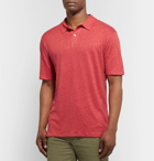 Hartford - Slub Linen Polo Shirt - Tomato red