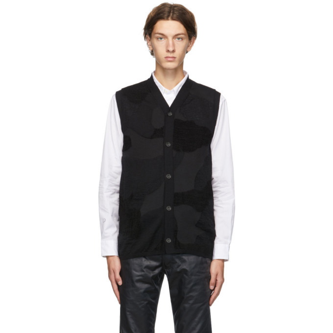 Photo: Comme des Garcons Homme Deux Black Camo V-Neck Cardigan