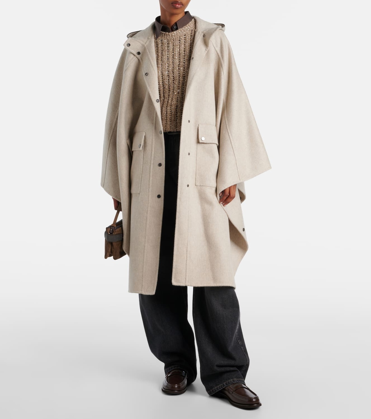 Brunello Cucinelli Hooded cashmere cape
