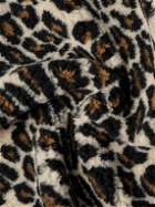 Maison Margiela - Faux Leather-Trimmed Leopard-Print Faux Fur Shirt Jacket - Brown