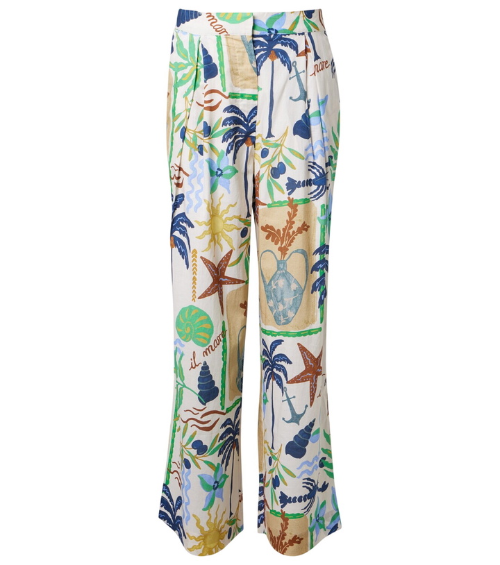 Photo: Velvet Trixie printed cotton wide-leg pants