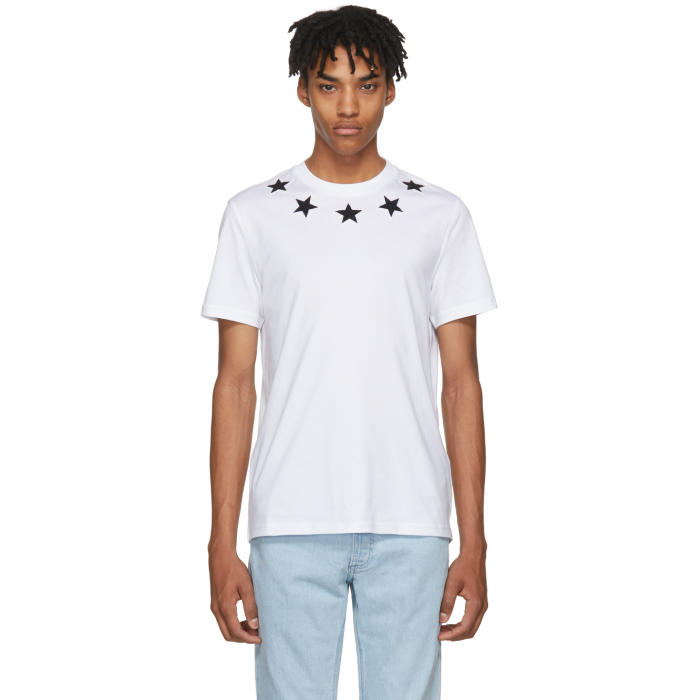 Givenchy White and Black Stars T-Shirt Givenchy