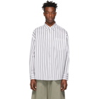 AMI Alexandre Mattiussi White and Black Pinstripe Shirt