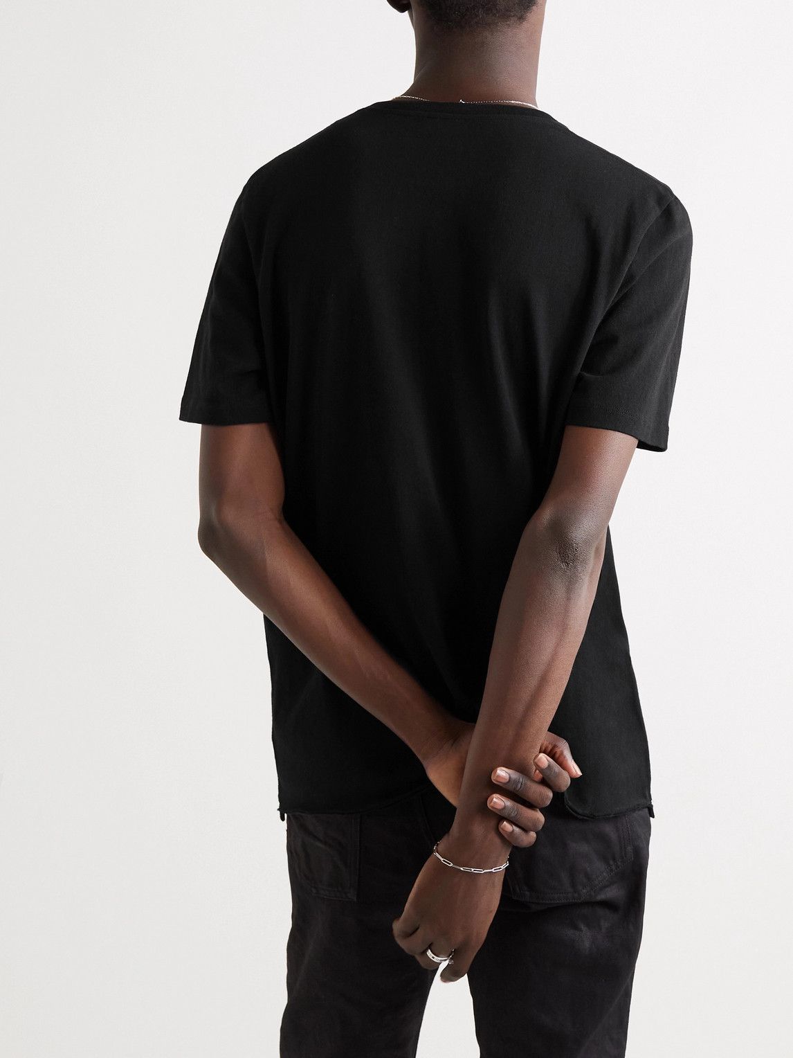 【関税込】Saint Laurent ロゴ コットンTシャツ BLACK Saint Laurent logo-print T-shirt | Black | FARFETCH