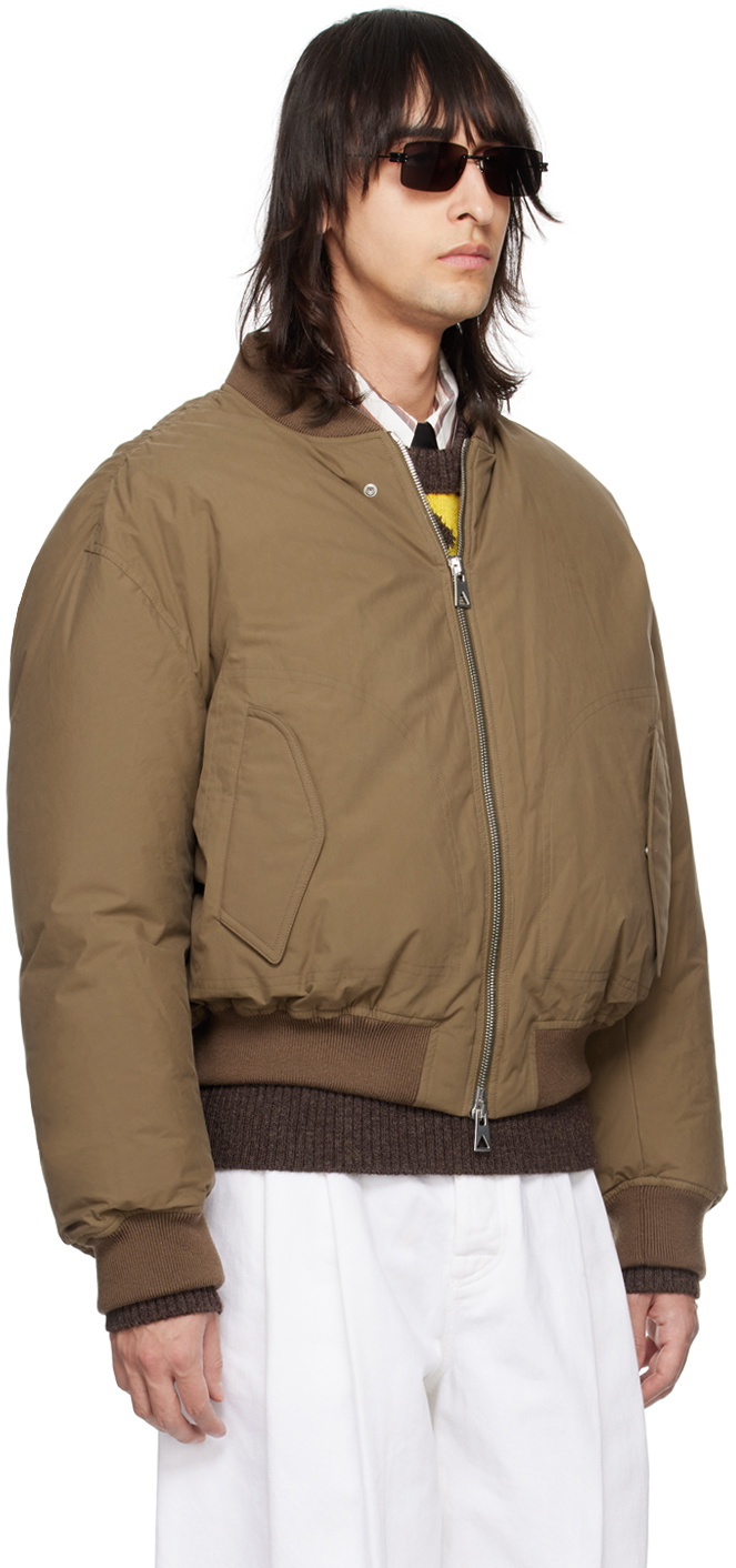 Bottega Veneta Brown Down Bomber Jacket