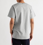 Thom Browne - Grosgrain-Trimmed Mélange Cotton-Jersey T-Shirt - Gray