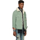 Gucci Green Corduroy Sherpa Jacket