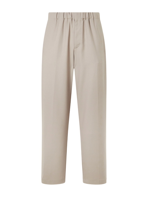 Photo: Lardini - Straight-Leg Stretch-Wool Flannel Trousers - Neutrals