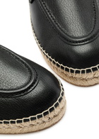 Valentino Garavani Palm Avenue Leather Espadrille Loafers Black