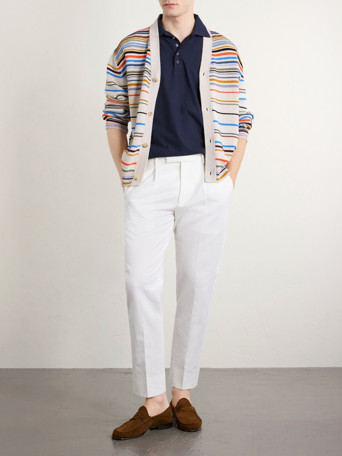 Paul Smith - Striped Cotton-Jersey Polo Shirt - Blue
