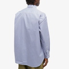 Comme Des Garçons Homme Men's Gingham Embroidered Logo Shirt in White/Blue/Black