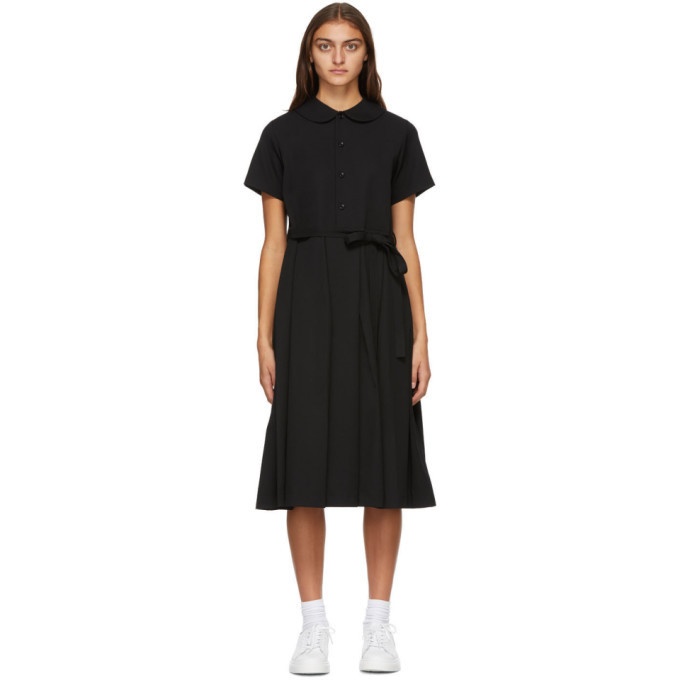 Photo: Tricot Comme des Garcons Black Wool Collared Dress