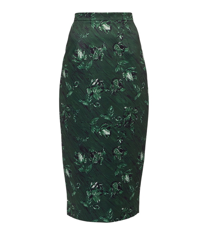Photo: Emilia Wickstead Lorelei floral taffeta faille pencil skirt