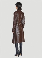 Belted Leather Coat in Brown