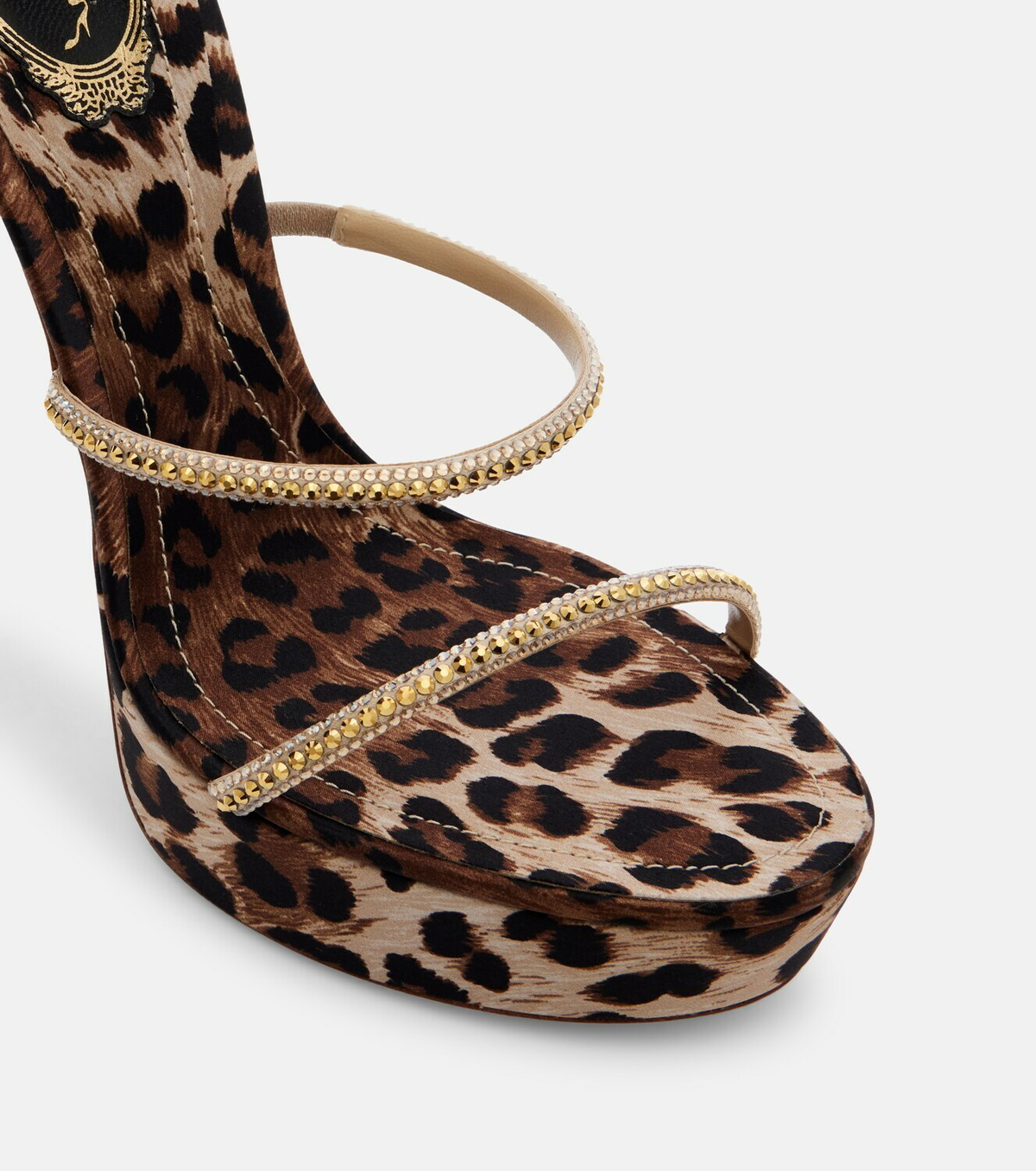 Rene Caovilla Cleo embellished satin platform sandals