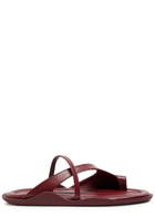 Gia Borghini Riley Leather Thong Sandals Burgundy