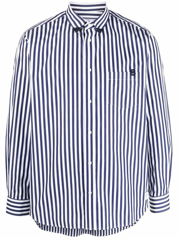 Photo: SACAI - Striped Cotton Poplin Shirt