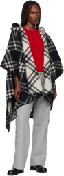 Burberry Black Check Wool Reversible Cape