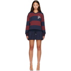 Off-White Navy Striped Interlock Polo Minidress