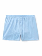 Hanro - Mercerised Cotton-Jersey Boxer Shorts - Blue