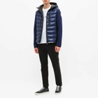 Moncler Grenoble Men's Knitted Arm Hooded Down Jacket in Navy