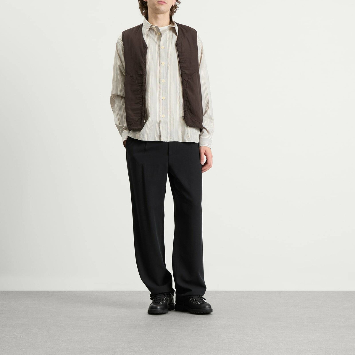 Ranra Men's Mill Viscose Cotton Vest in Black Coffee