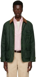 Drake's Green Waxed Coverall Jacket