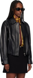 Versace Black Blouson Leather Jacket