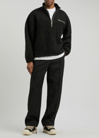 Mki Miyuki Zoku Half-zip Bouclé Sweatshirt Black