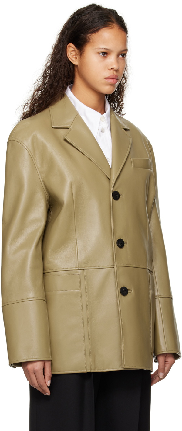 Wooyoungmi Khaki Single Leather Jacket