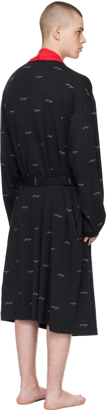 Hugo Black Printed Robe Hugo Boss