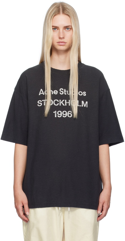 Photo: Acne Studios Black Printed T-Shirt