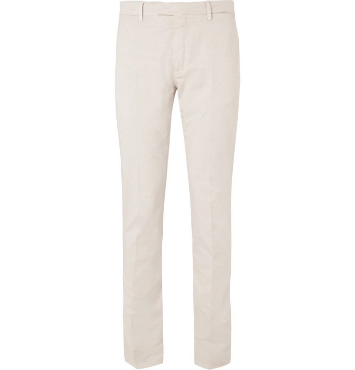 Photo: Boglioli - Beige Stretch Cotton and Linen-Blend Suit Trousers - Men - Sand