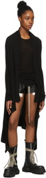 Rick Owens Black Long Wrap Cardigan
