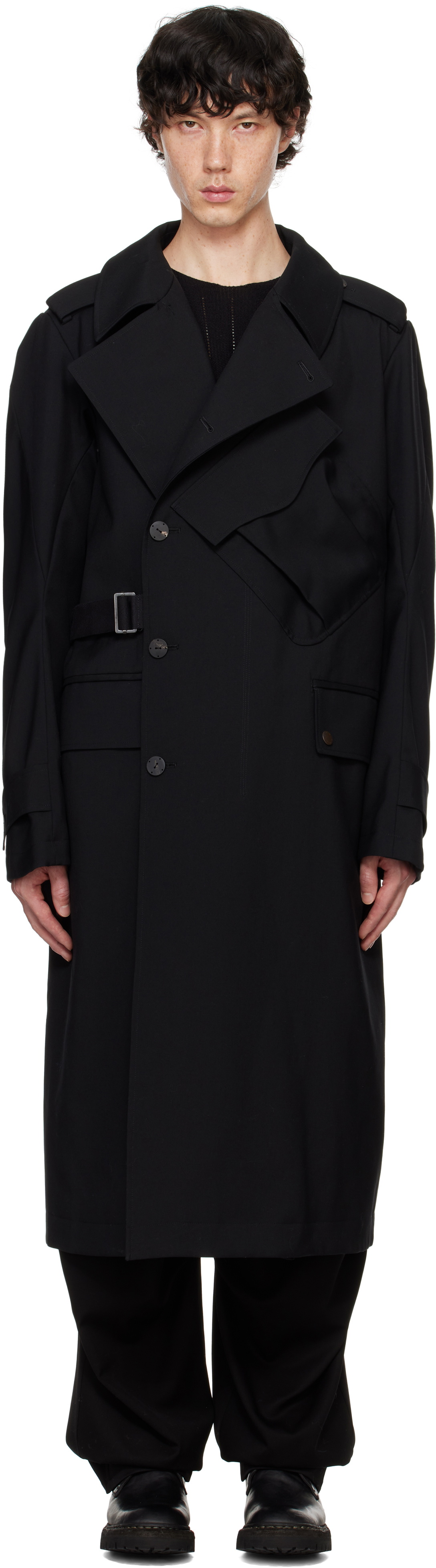 DEVOA Black Motorcycle Coat