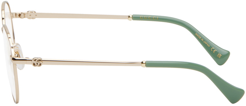 Gucci Gold Mini Running Round Metal Glasses