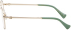 Gucci Gold Mini Running Round Metal Glasses
