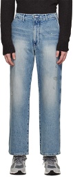 POTTERY Blue One Washed Wide Jeans