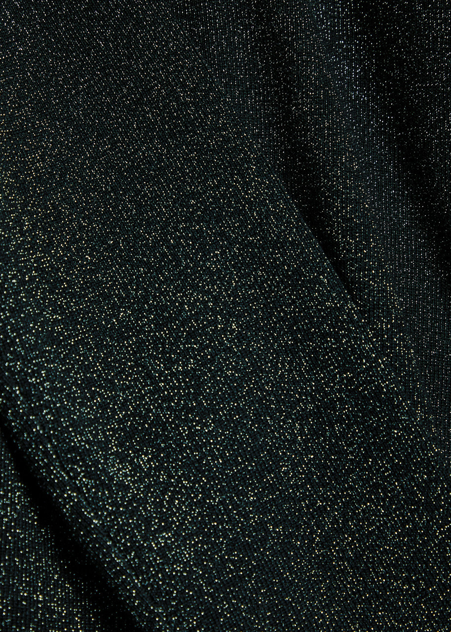Eileen Fisher Metallic-weave Merino Wool top Black
