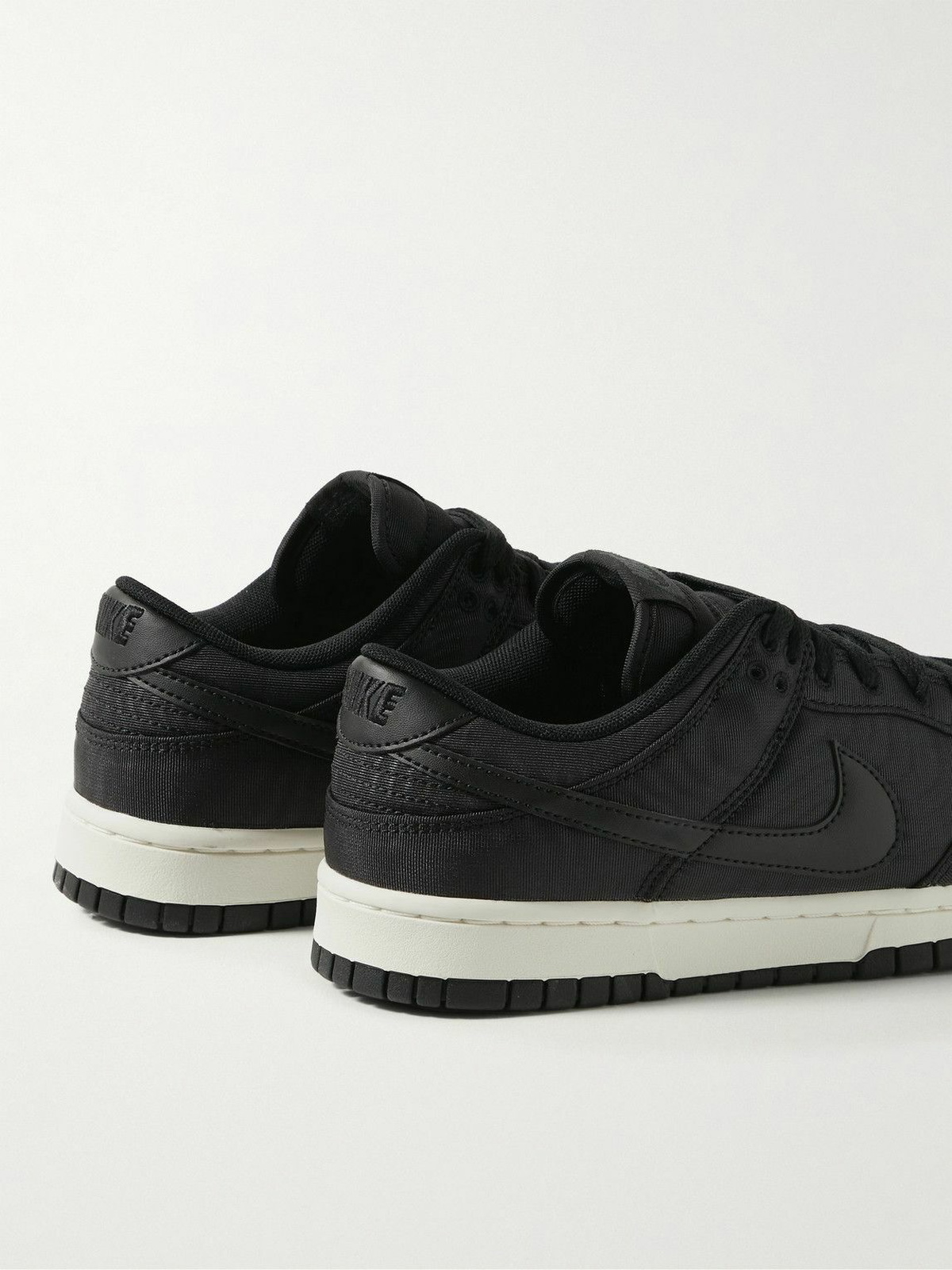Nike - Dunk Low Retro PRM Leather-Trimmed Drill Sneakers - Black Nike