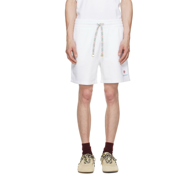 Photo: Casablanca White Floral Trim Classic Shorts