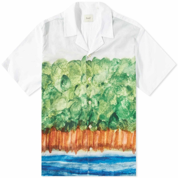 Photo: Foret Men's Leak Graphic Vacation Shirt in White