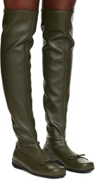 OPEN YY Khaki Thigh High Ballet Boots