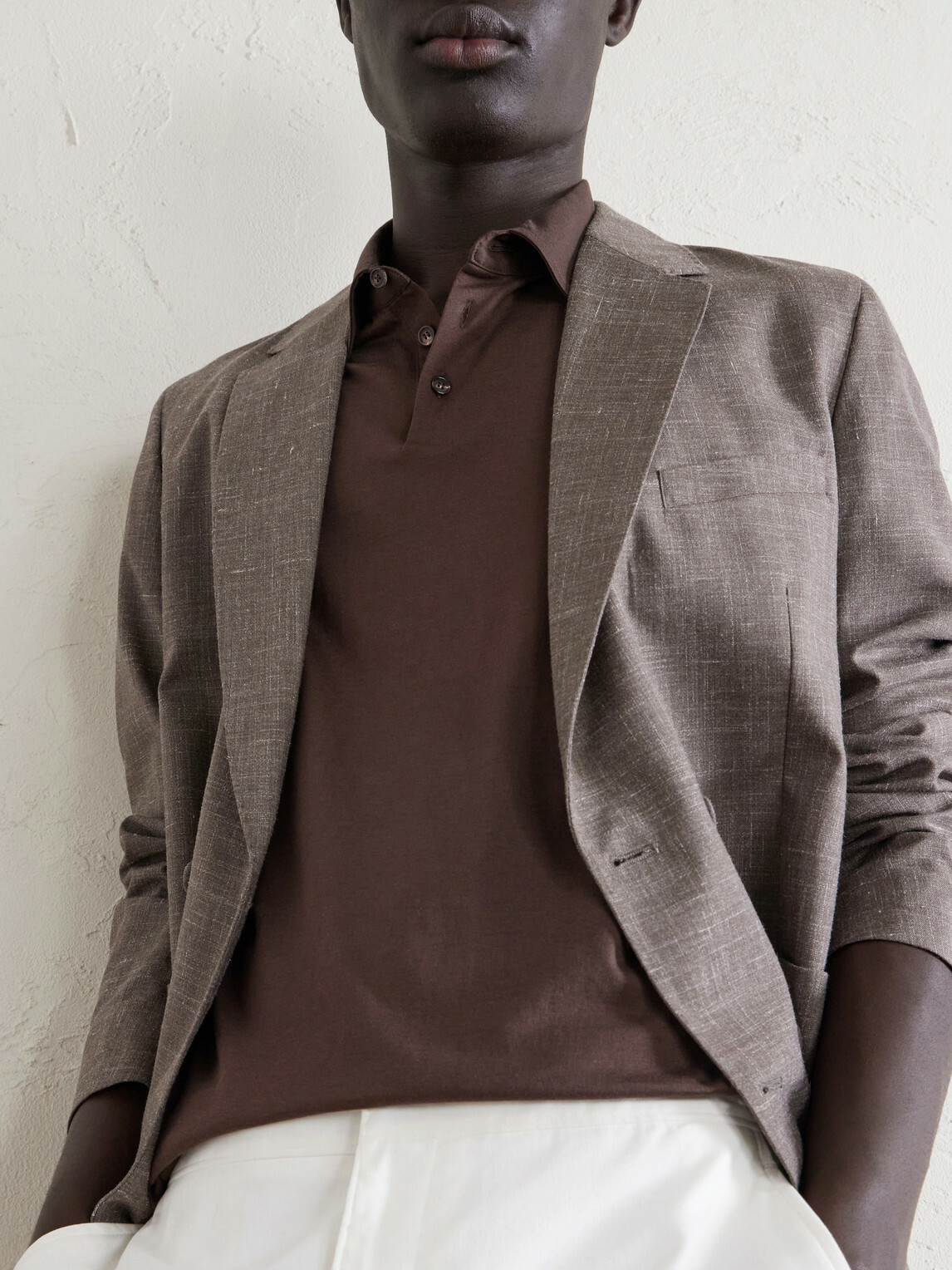 Slowear - Cotton and Silk-Blend Jersey Polo Shirt - Brown