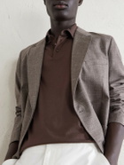 Slowear - Cotton and Silk-Blend Jersey Polo Shirt - Brown