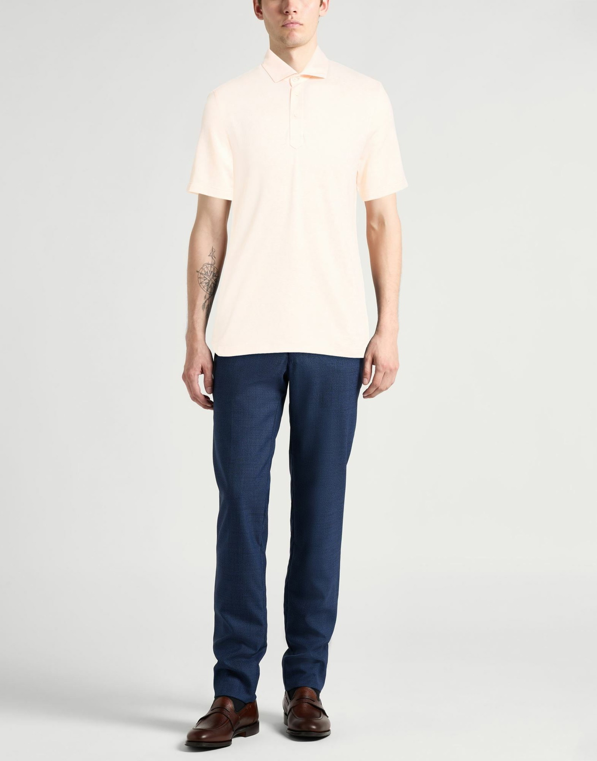 Brunello Cucinelli Mens Polo shirt in Apricot